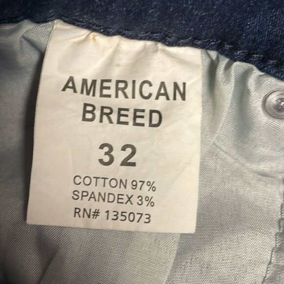 AMERICAN BREED Indigo Blue Distressed Jean Shorts Jorts Size 32 - Picture 6 of 11